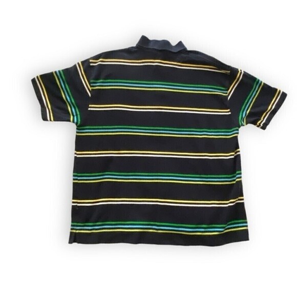 Karl Kani Gold Stripped Polo Men’s Golf Shirt Breathable Big N Tall Shortsleeved - Picture 2 of 5